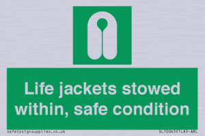 Life jackets stowed within